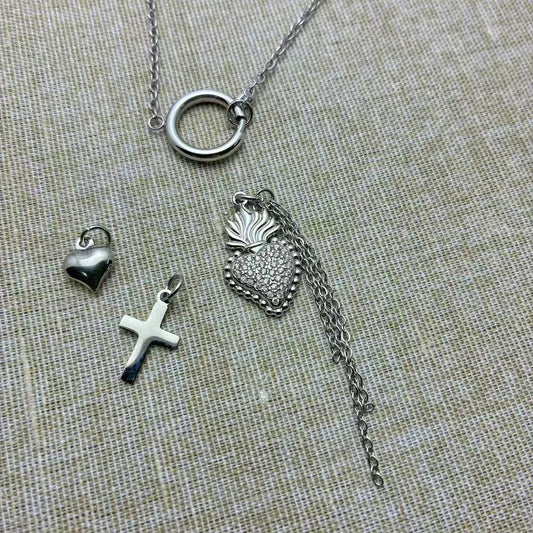 (C345)Collana con ciondoli