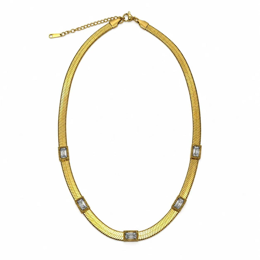 Collana Ritmo di Cristalli | 45cm | in acciaio inox