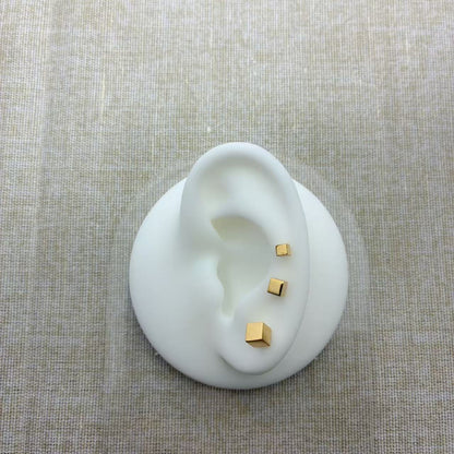 (O171)Set 3 orecchini cubetti