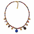 Collana con pepite con le Pietre naturali | 45cm | in acciaio inox