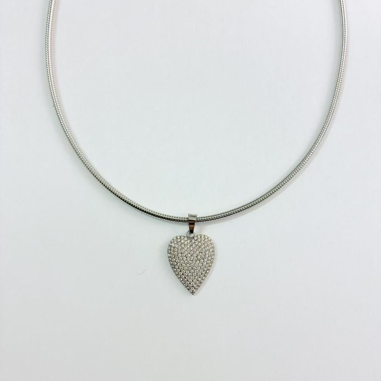 Collana Cuore Pavé