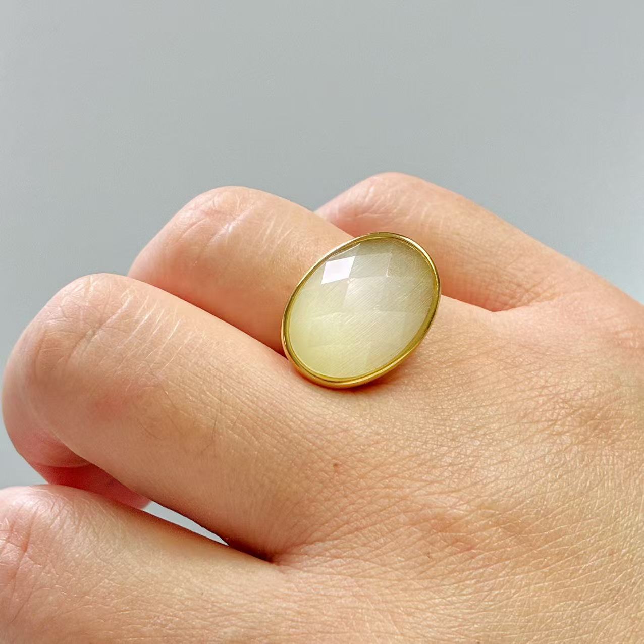 Anello “Gemma Ovale” | in acciaio inox