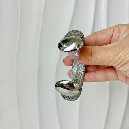 (B143)Bracciale semirigido donna regolabile in acciaio inox