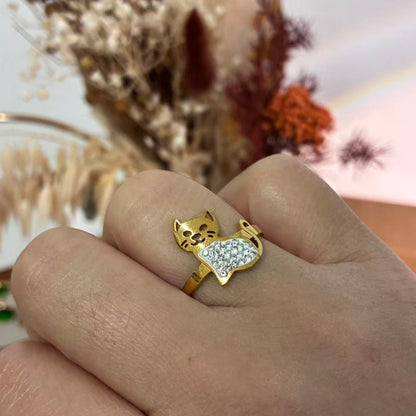Anello Gattino Cristalli