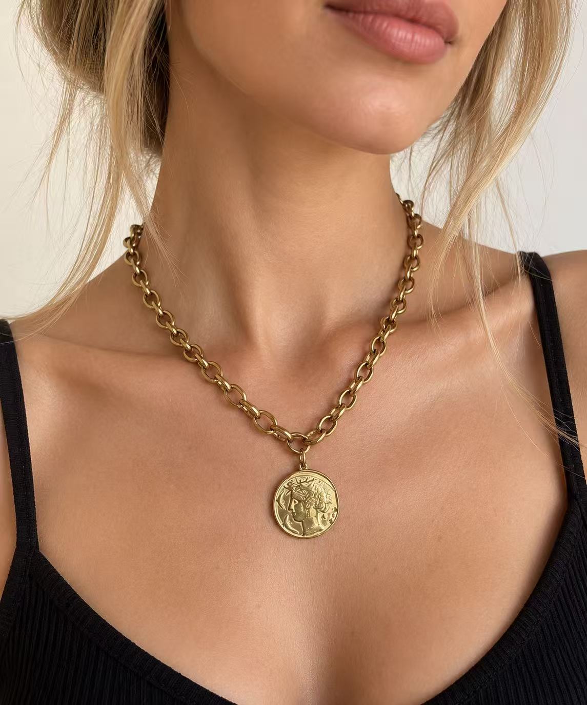 Collana medaglia | 47cm | in acciaio inox