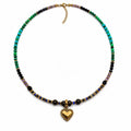 Collana con le pietre naturali (Malachite)49cm