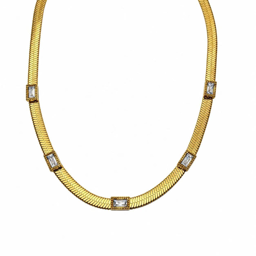 Collana Ritmo di Cristalli | 45cm | in acciaio inox