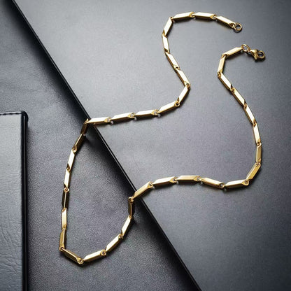 (C341)Collana Uomo in Acciaio Catena Geometrica