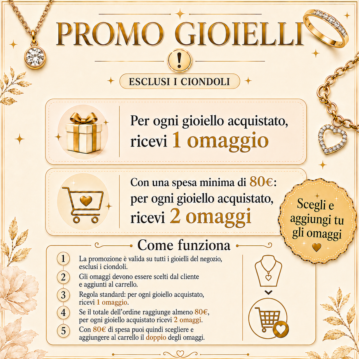 Omaggi Anelli da mettere in carrello