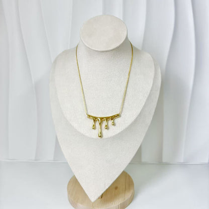 (C249)Collana con ciondolo punto luce in acciaio inox