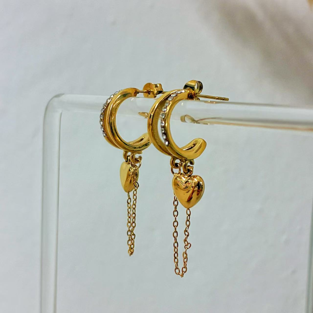 Orecchino Golden Heart