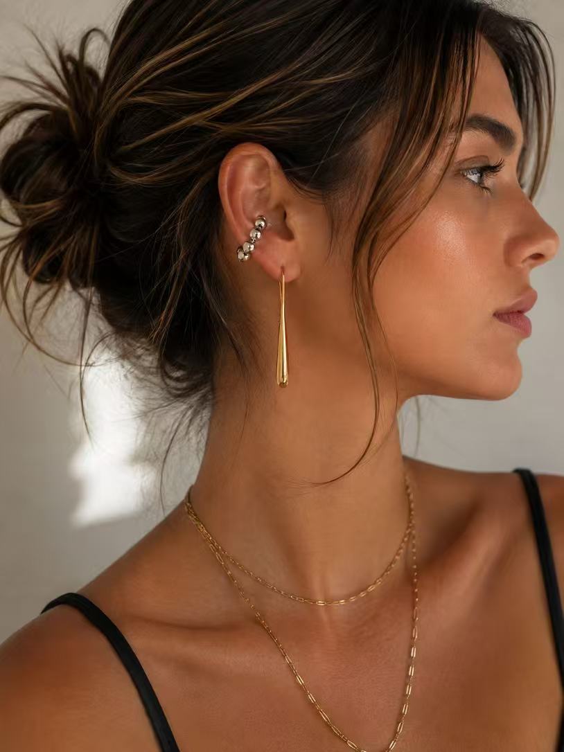 Ear cuff Palline | in acciaio inox