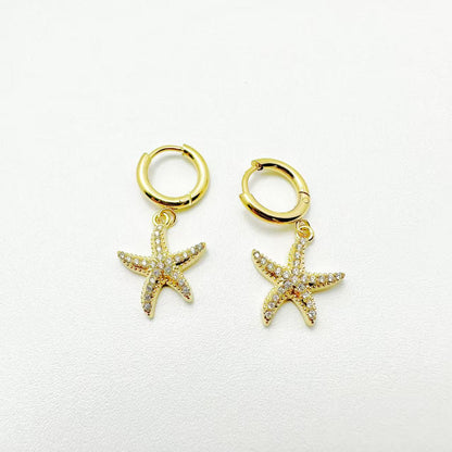 (O082)Orecchini hoop stelle in acciaio inox