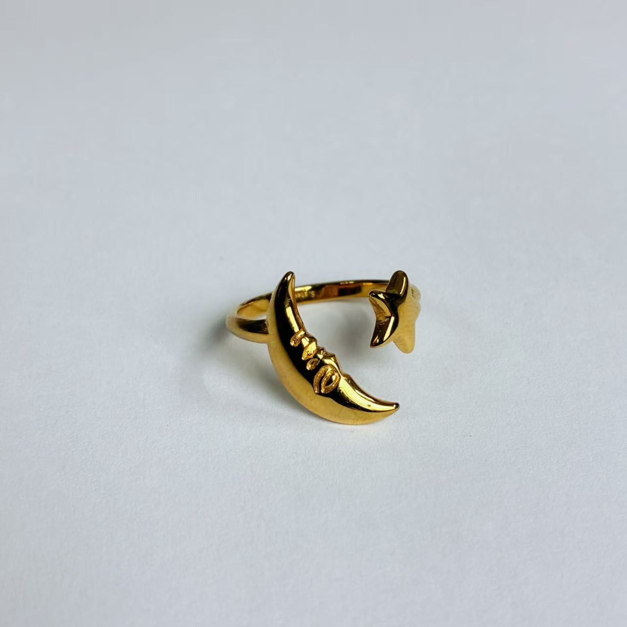 Anello Luna e Stella – Acciaio Inossidabile