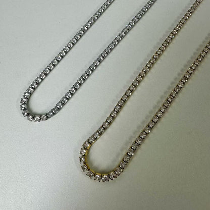 (C099)COLLANA DONNA TENNIS IN ACCIAIO INOX | WOMEN'S NECKLACE IN STAINLESS STEEL