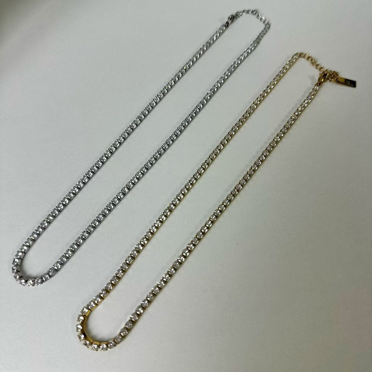 (C099)COLLANA DONNA TENNIS IN ACCIAIO INOX | WOMEN'S NECKLACE IN STAINLESS STEEL