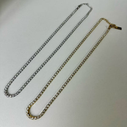 (C099)COLLANA DONNA TENNIS IN ACCIAIO INOX | WOMEN'S NECKLACE IN STAINLESS STEEL