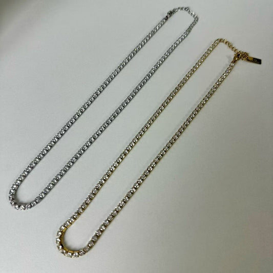 (C099)COLLANA DONNA TENNIS IN ACCIAIO INOX | WOMEN'S NECKLACE IN STAINLESS STEEL