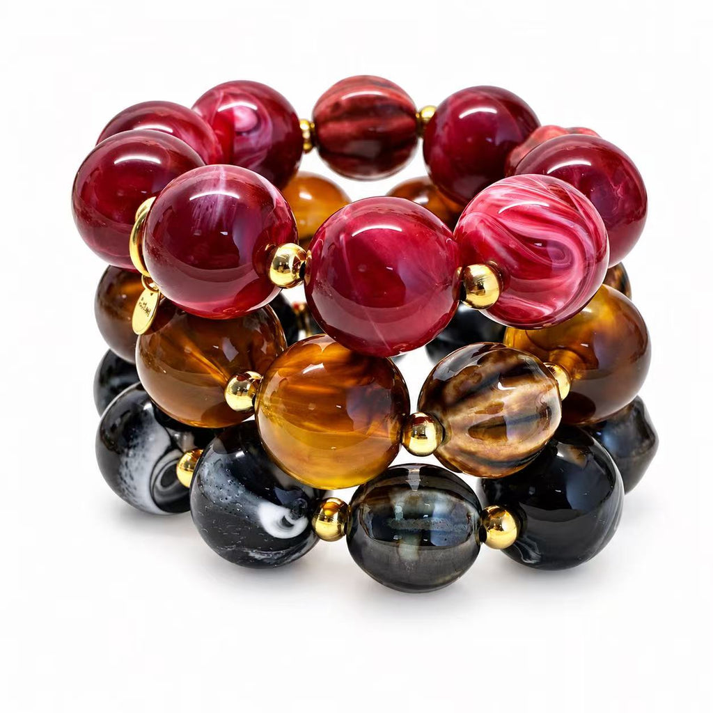 Bracciale elastico con pepite in acciaio inox