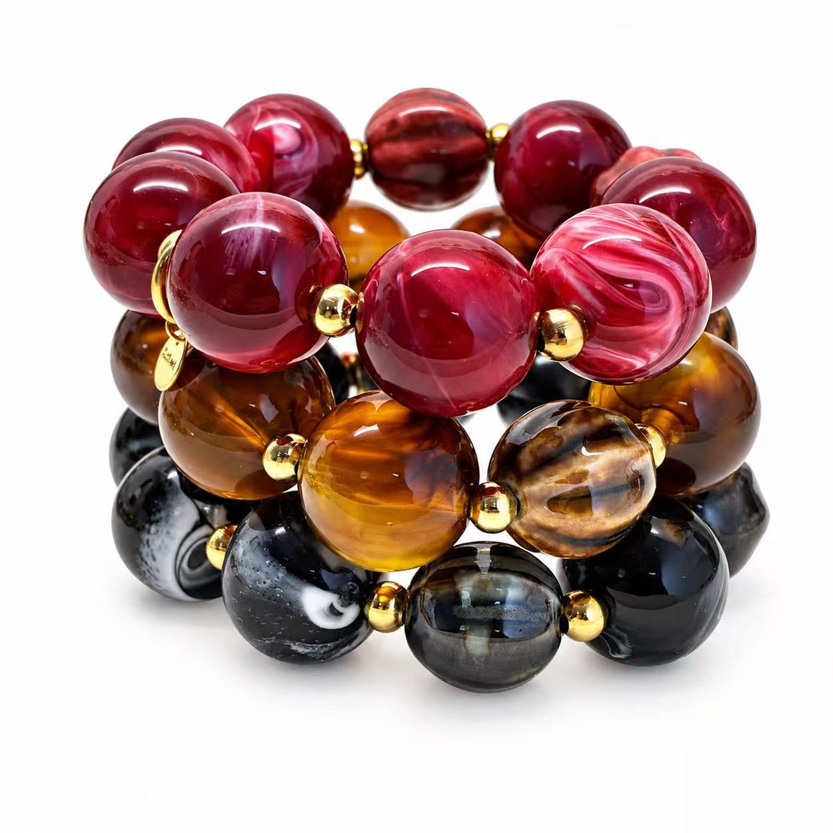 Bracciale elastico con pepite in acciaio inox