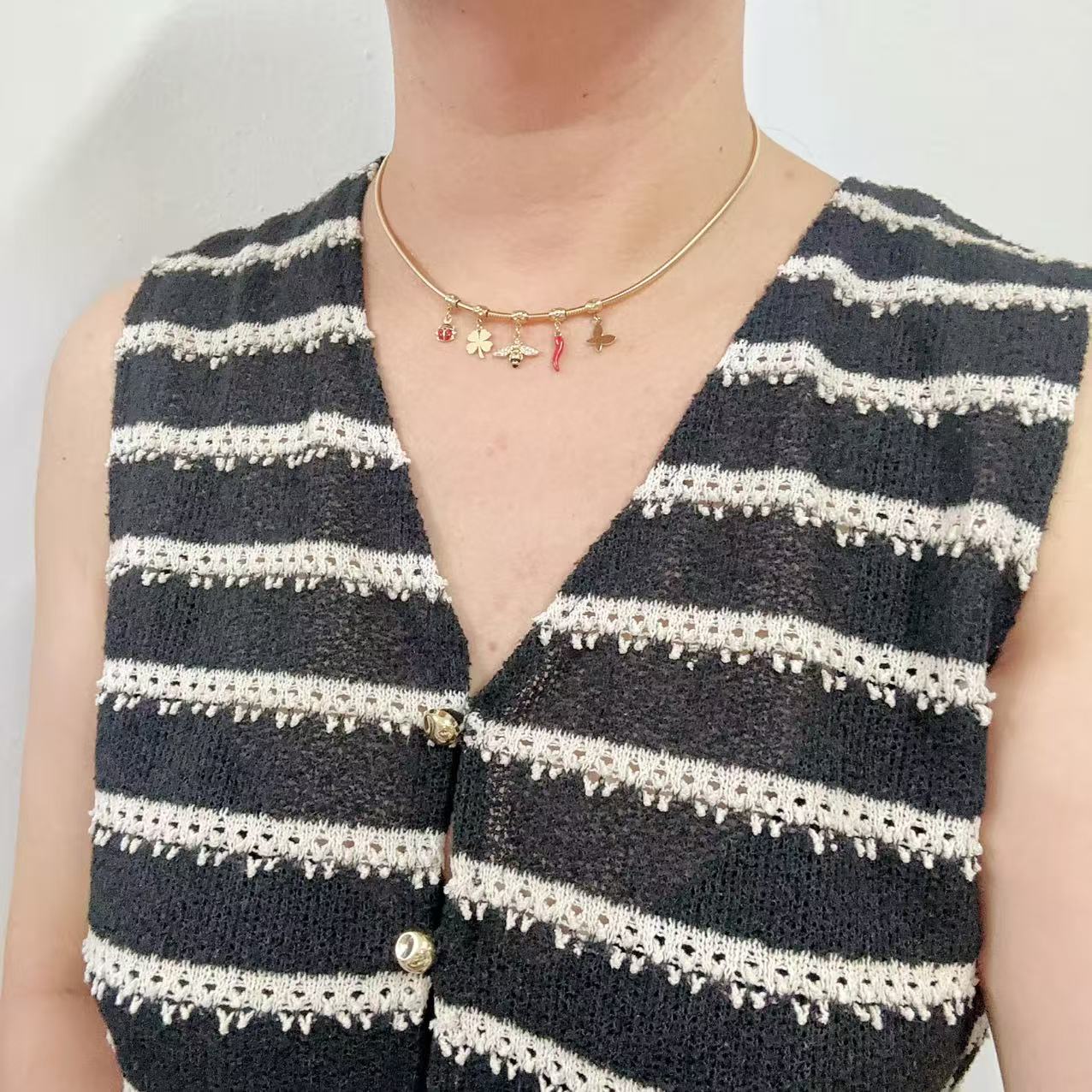 (C273)Collana apetta semirigida in acciaio inox