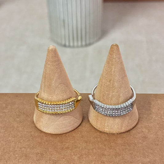 Anello Fascia Pavé di Zirconi