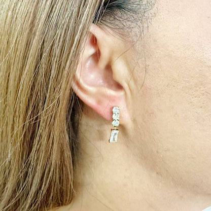 (O080)Orecchini trilogy in acciaio inox