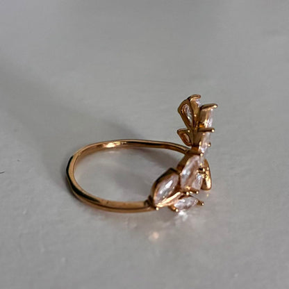 Anello Foglia di Cristallo