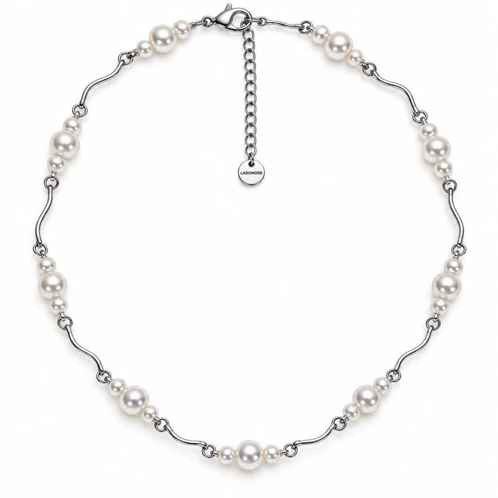 Collana Onde e Perle | in acciaio inox