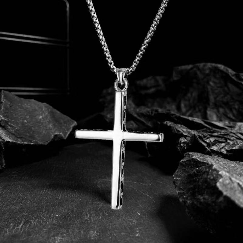 (C332)Collana Uomo Croce Elegante in Acciaio