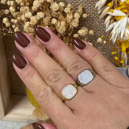 Anello pavé brillante