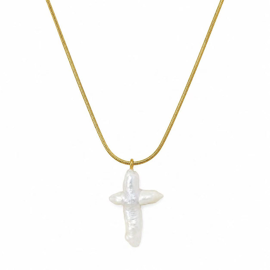 Collana “Perla Celeste” | 47cm | in acciaio inox
