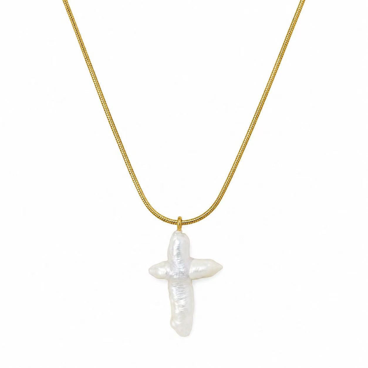 Collana “Perla Celeste” | 47cm | in acciaio inox