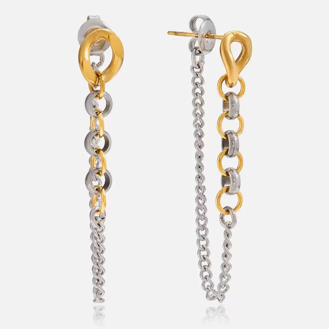 Orecchini Pendenti a Catena — Stile Industriale e Eleganza Contemporanea