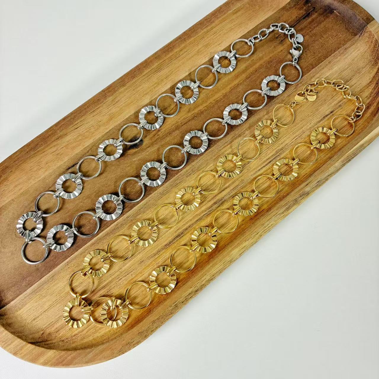 (C179)Collana girocollo in acciaio inox