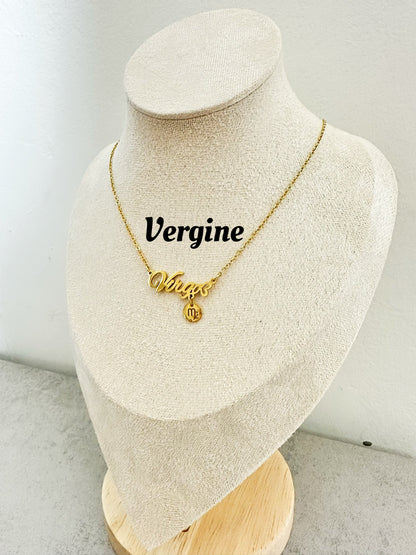 Collane zodiacali in acciaio inox (CZ1)lunghezza 45cm