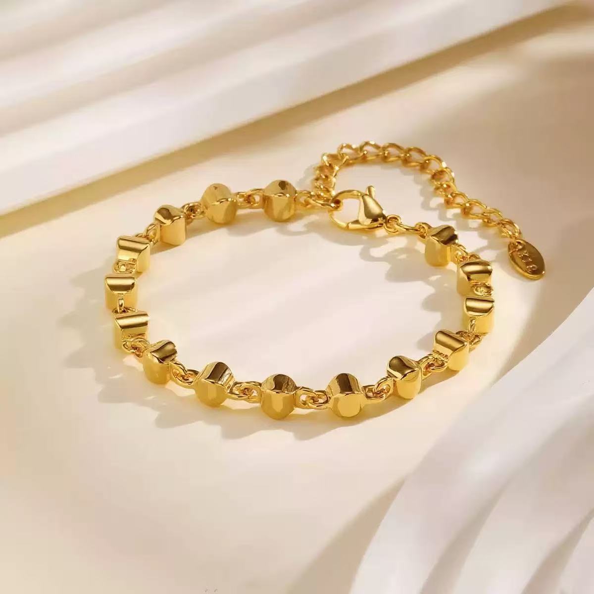 (B179)Bracciale dodi tondi in acciaio inox