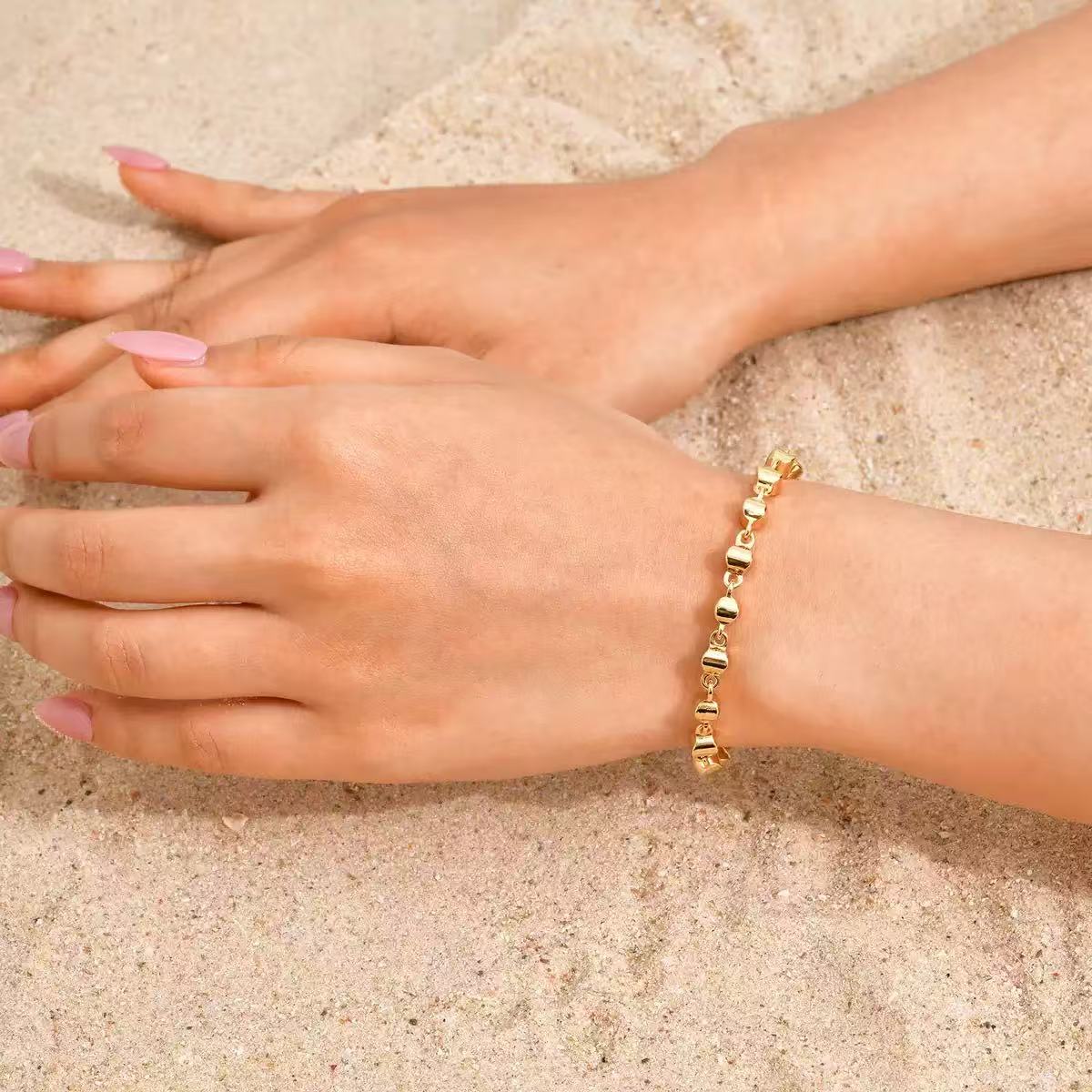 (B179)Bracciale dodi tondi in acciaio inox