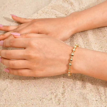 (B179)Bracciale dodi tondi in acciaio inox