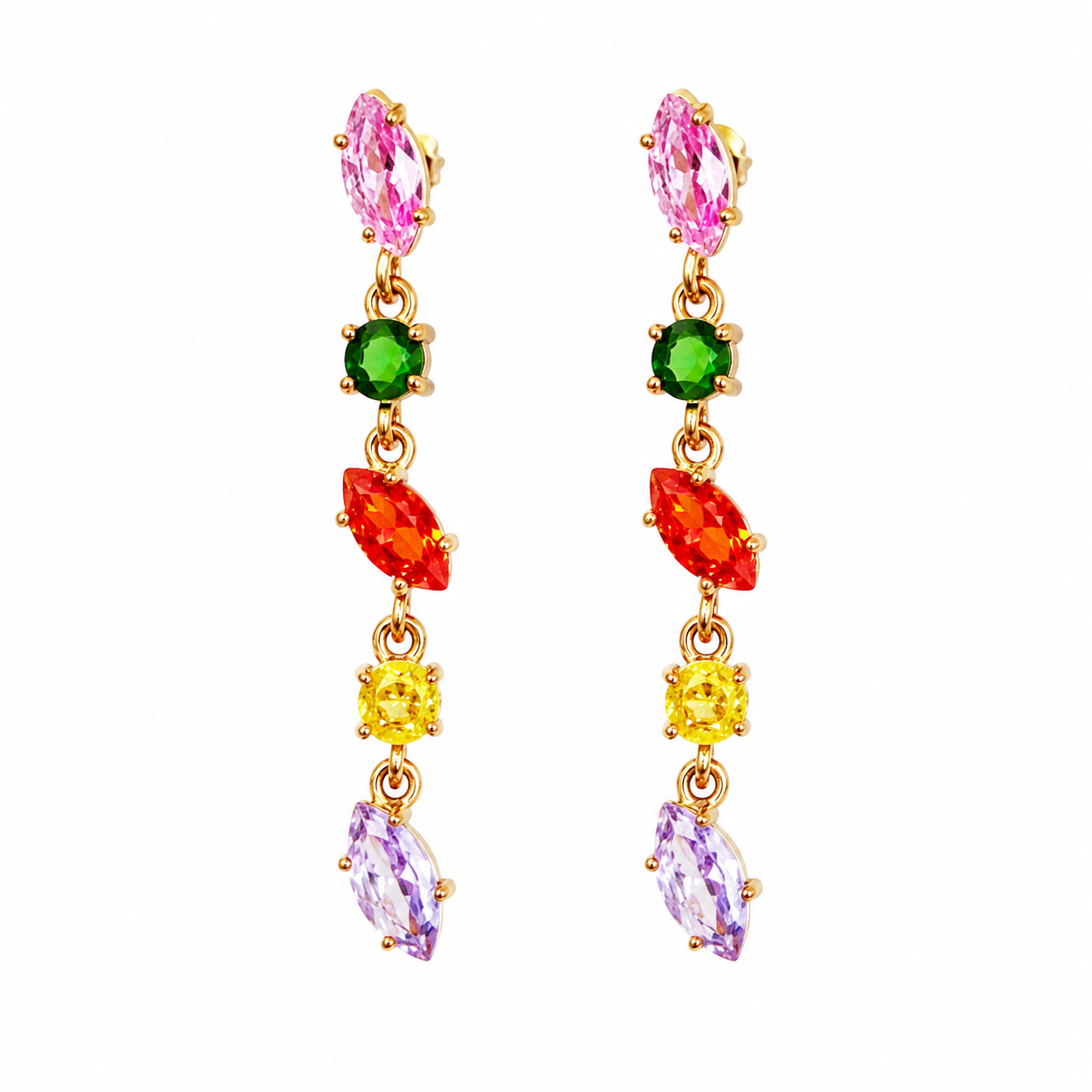 Orecchini “Cascata Arcobaleno” in acciaio inox