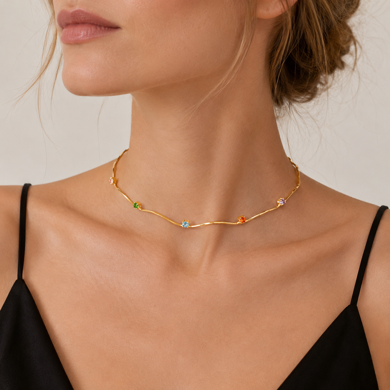 Collana “Onde Arcobaleno” | semirigido | in acciaio inox