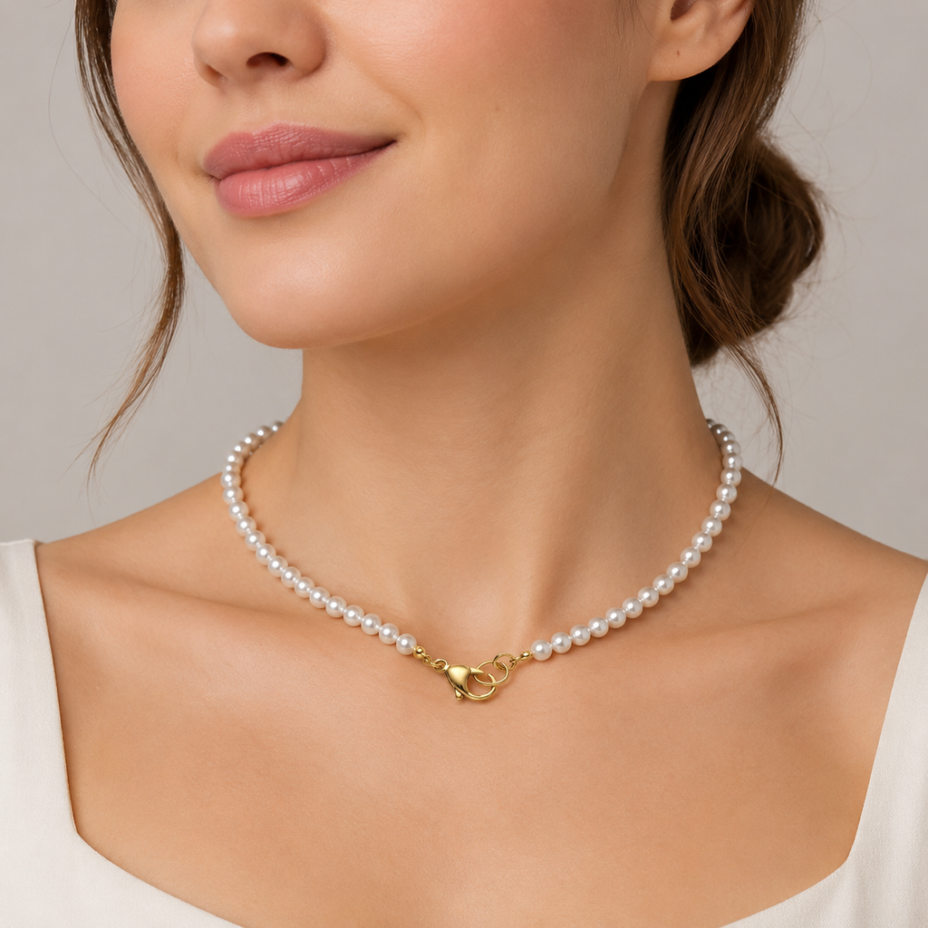 Collana “Perla Essenziale” | 45cm | in acciaio inox