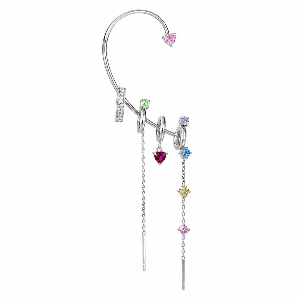 Ear cuff multiplo “Cascata di Luce” | in acciaio inox