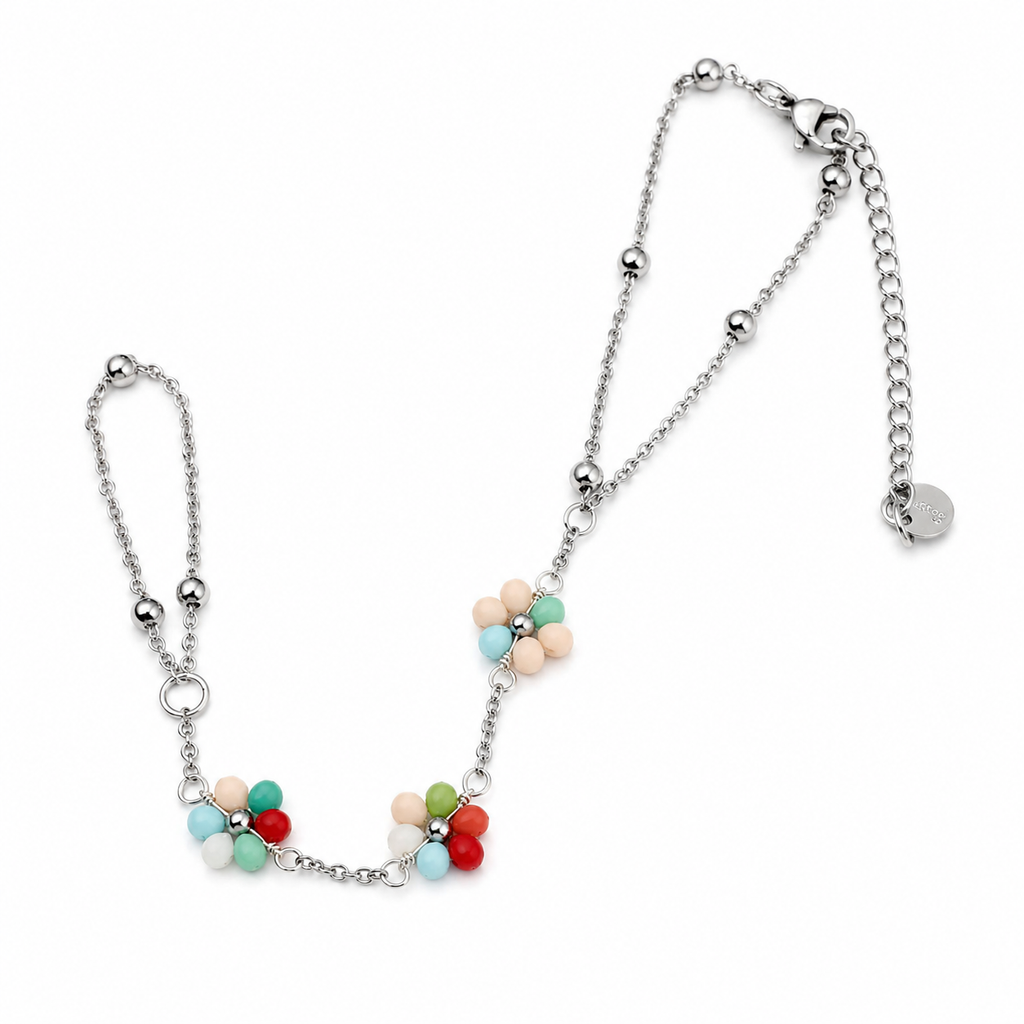 Bracciale a baciamano  “Fiorile” | in acciaio inox