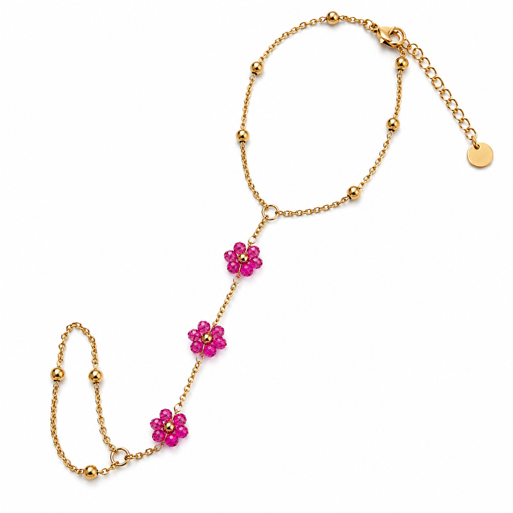 Bracciale a baciamano  “Fiorile” | in acciaio inox