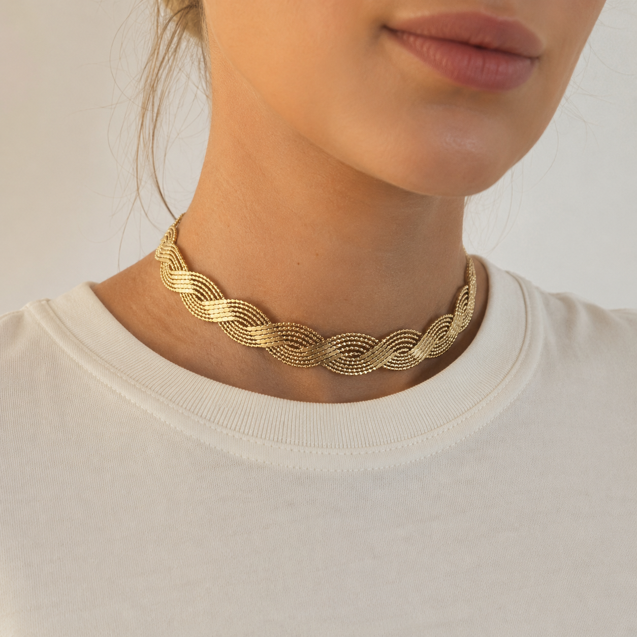 Collana “Onda Intrecciata” | in acciaio inox