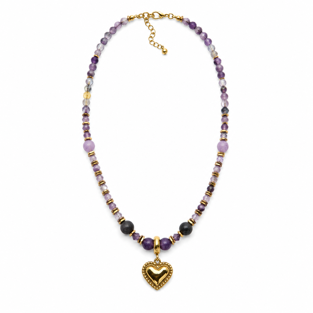 Collana con le pietre naturali (Amestista) 49cm