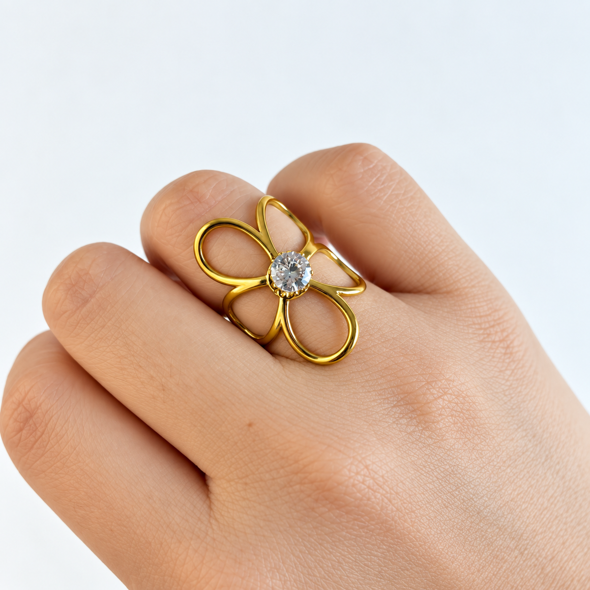 Anello Petalo | in acciaio inox