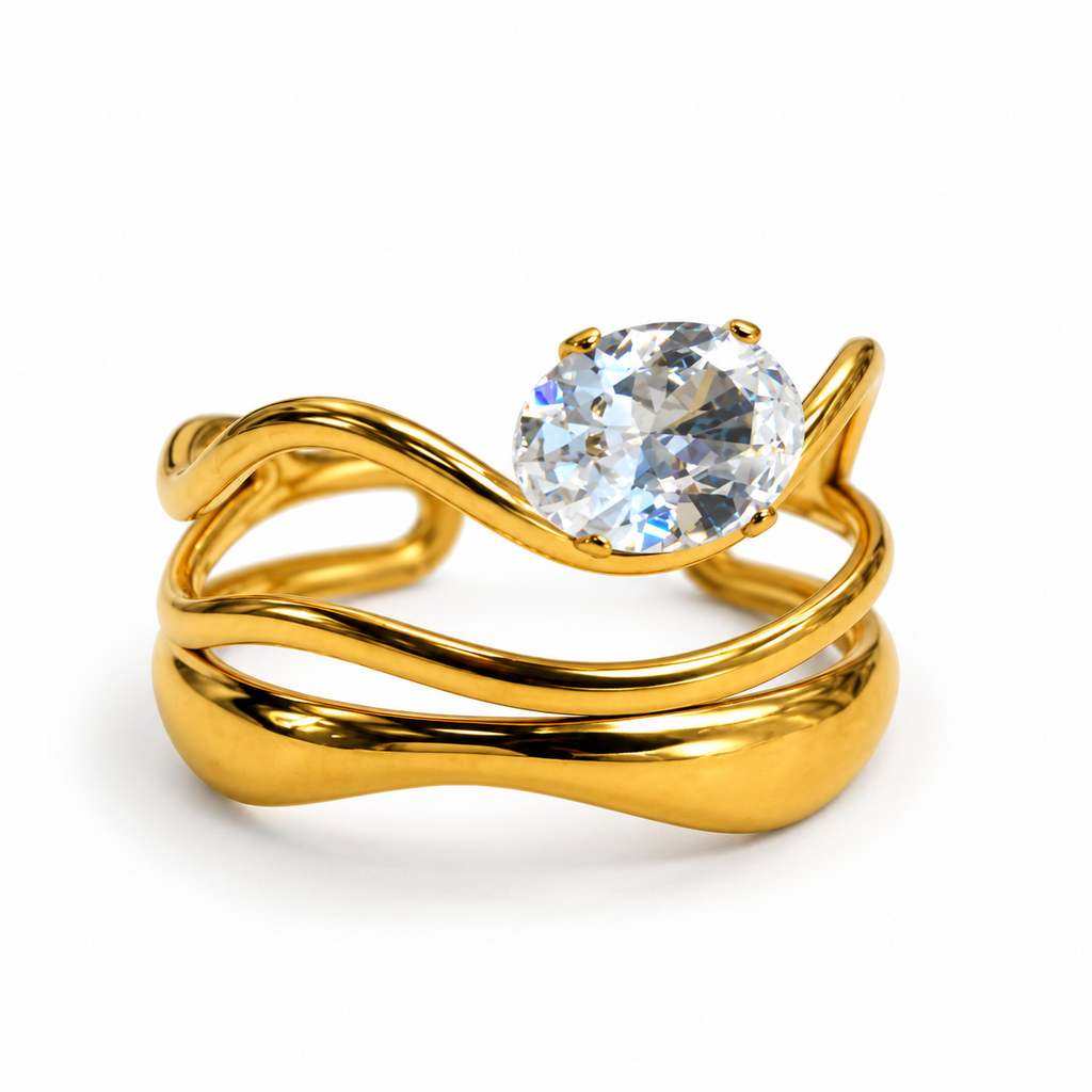 Anello Wave | in acciaio inox