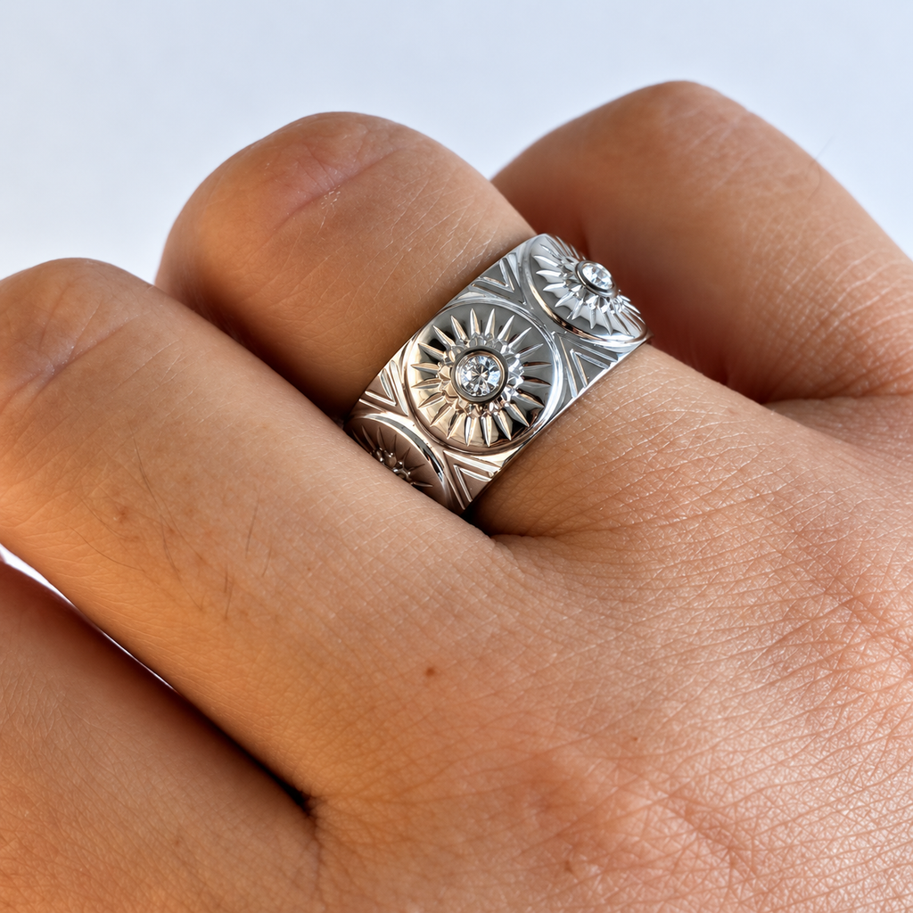 Anello Raggiera | in acciaio inox